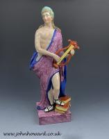 Staffordshire pottery pearlware large sized figure of Apollo early 19th century England