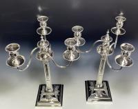 Elkington Victorian Sterling silver candelabra 1885 candlesticks 