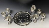 Art Deco silver cocktail shaker set Mappin and Webb
