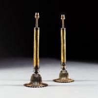 A Pair of 19th Century Brass Hooka Bases as Lamps