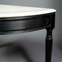 Pair of Anglo Indian Demi Lune Ebony Console Tables