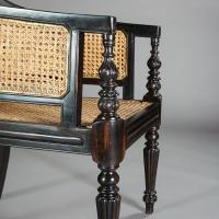 Pair of Anglo Indian Regency Style Ebony Library Chairs