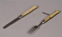 S/4693 Antique 19th Century Folding Knife and Fork