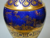 Paris blue ground lamp vase with gilt decoration, c.1810