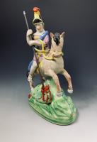Staffordshire Pottery pearlware figure of St George and the Dragon circa 1820 England