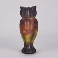 “Bat Vase” Art Nouveau cameo glass vase by Daum Frères - circa 1900