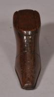 S/4745 Antique Treen 19th Century Mahogany Snuff Shoe