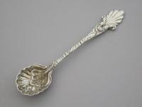 Victorian Cast Silver Naturalistic Salt Spoon