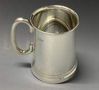 Sterling silver and glass bottom mug tankard 1932