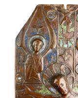 Champlevé enamelled copper book cover. Limoges, France, c.1200