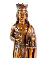 Boxwood sculpture of Saint Catherine of Alexandria. German, late 16th century