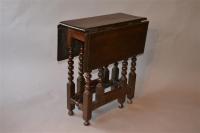 A very small William and Mary oak gateleg table
