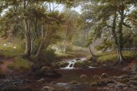 Landscape oil painting of a river glen by William Mellor