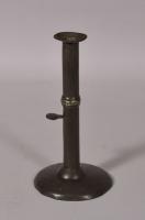 S/4812 Antique Tin Hogscraper Candlestick of the Georgian Period