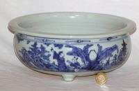 Chinese Transitional Blue and White Porcelain Censer 
