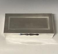 Art Deco sterling silver cigar cigarette box 1926 William Base of Birmingham 