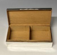 Art Deco sterling silver cigar cigarette box 1926 William Base of Birmingham 