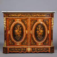 A Napoleon III Ormolu-Mounted Marquetry Side Cabinet
