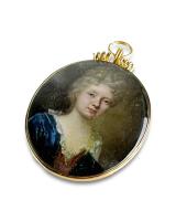 Oil on copper portrait miniature of a young girl. English, late 17th century