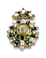 Gold and enamel devotional pendant. Spanish, late 18th century