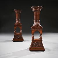 19th Century Arts and Crafts Oak Torcheres
