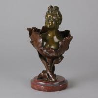“Femme Tulipe” Art Nouveau Bronze Bust by Henri Godet - circa 1920