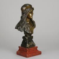 “Bohémienne” Art Nouveau Bronze Bust by Emmanuel Villanis - circa 1890