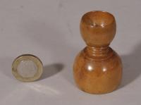 S/4731 Antique Treen Very Small 19th Century Boxwood Apothecary's Double Measure