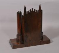 S/4837 Antique Treen 19th Century Solid Oak Mantelpiece Watch Stand