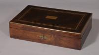 S/4803 Antique Early 20th Century Rosewood Box Containing Drawing Implements