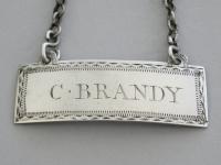 George III Irish Silver Wine Label 'C * Brandy'