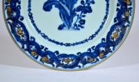 Chinese Export Porcelain Blue and White Large Porcelain Plates after Maria Sybille Merian