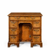 George III walnut kneehole desk