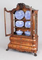 Dutch marquetry display cabinet