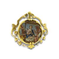 Miniature oil on copper of the Adoration of the Shepherds. Italian, c.1750