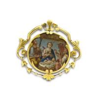 Miniature oil on copper of the Adoration of the Shepherds. Italian, c.1750
