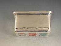Edwardian Large Silver Triple Coil Dispenser Stamp Box