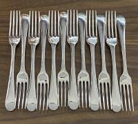Twelve Hester Bateman silver dessert forks 1784