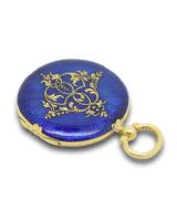 Victorian gold and enamel vinaigrette. Probably continental, mid 19th century