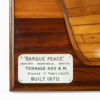 half hull model of Barque Peace
