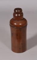 S/4801 Antique Treen 19th Century Cherry Wood Apothecary's Bottle Case