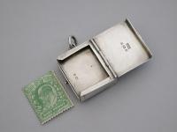 Rare Edwardian Silver & Enamel Double Sided Stamp Case