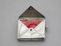 Rare Edwardian Silver Double Enamelled Envelope Stamp Case