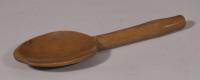 S/4843 Antique Treen 19th Century Sycamore Butter Spoon