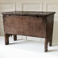 A Henry VIII boarded oak chest, of particularly small size, circa 1530
