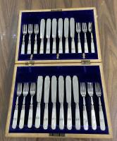 Sterling silver Mother of Pearl Fish Knives and Forks Fish eaters Fenton Brothers 1909