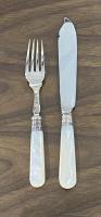 Sterling silver Mother of Pearl Fish Knives and Forks Fish eaters Fenton Brothers 1909