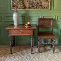 An unusual Charles II joined elm and oak side table, circa 1680