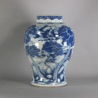 Chinese baluster landscape vase