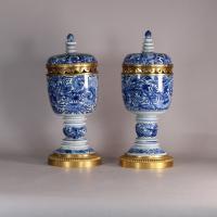 Chinese ormolu mounted chalices
